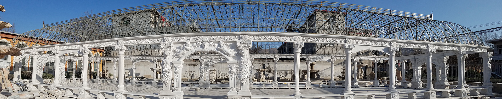 Grand white marble large garden gazebo asian stone marble gazebo vendor